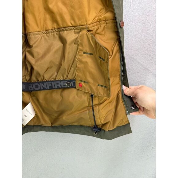 Bonfire Mens Green Hooded Brigade Snowboard Skiing Jacket Coat Size Large - Picture 10 of 12